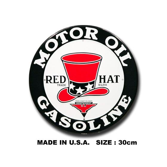 アメリカンブリキ看板 RED HAT GASOLINE アメリカ雑貨 アメリカン雑貨 サインプレート ティンサインボード | 