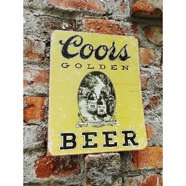 クアーズ　ゴールデンヴィンテージ　ブリキ看板　■ アメリカン雑貨 アメリカ雑貨 | 