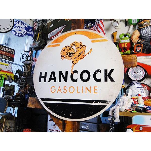 ハンコックガソリン　U.S.ヘヴィースチールサイン（Lサイズ） アメリカ雑貨 アメリカン雑貨