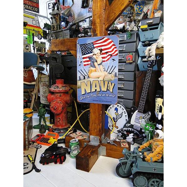 ★稀少な絶盤品★ U.S.ヘヴィースチールサイン U.S.ネイビー join the Navy and see the world アメリカ雑貨 アメリカン雑貨 | アメリカン レトロ | 03