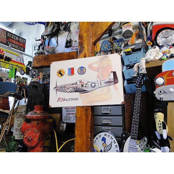 アメリカン レトロ ピンナップガール＆戦闘機 U.S.ヘヴィースチール