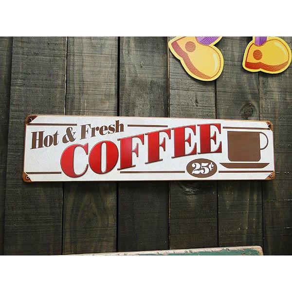 コーヒーショップ　U.S.ヘヴィースチールサイン　（ホット＆フレッシュ）　アメリカ雑貨　アメリカン雑貨 | アメリカン レトロ
