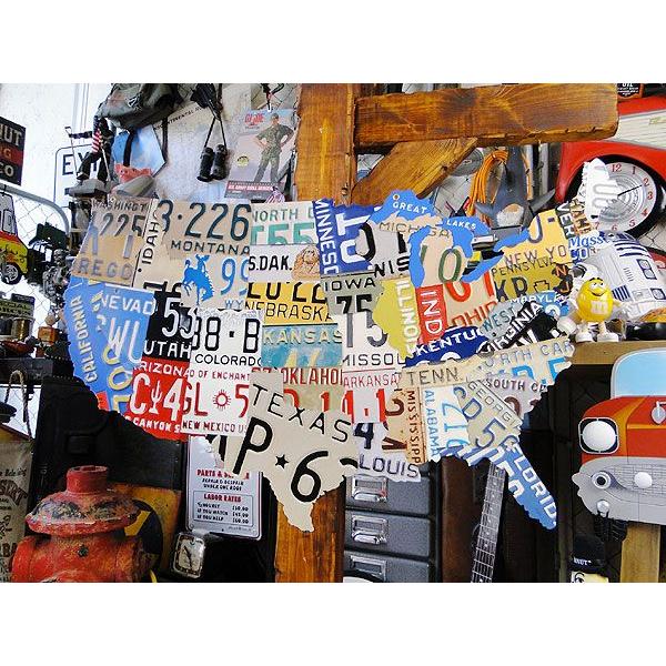 アメリカのナンバープレートマップ　U.S.ヘヴィースチールサイン　（Lサイズ）　アメリカ雑貨　アメリカン雑貨 | アメリカン レトロ