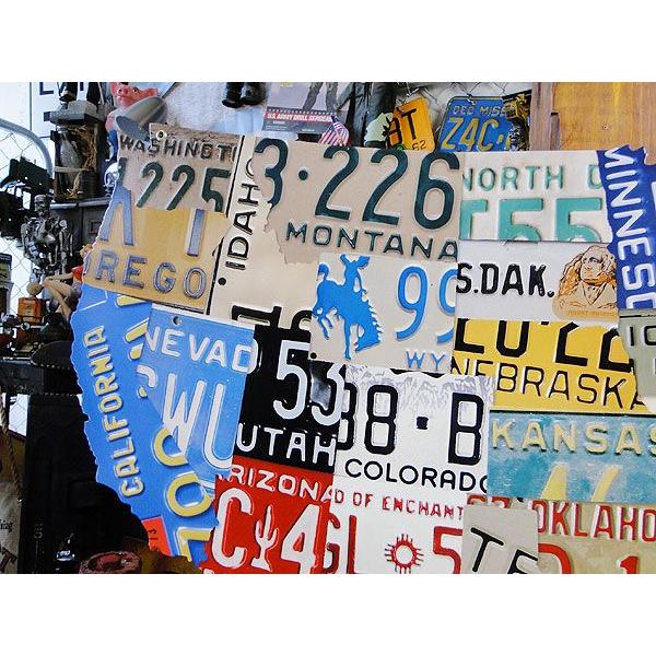 アメリカのナンバープレートマップ　U.S.ヘヴィースチールサイン　（Lサイズ）　アメリカ雑貨　アメリカン雑貨 | アメリカン レトロ | 01