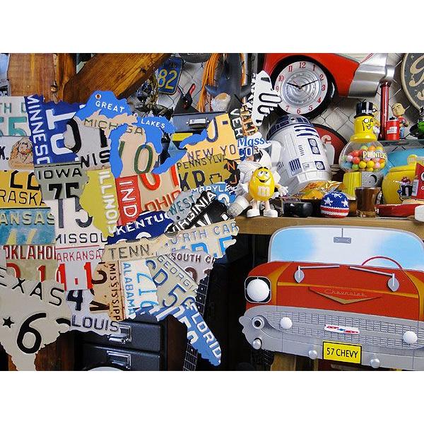 アメリカのナンバープレートマップ　U.S.ヘヴィースチールサイン　（Lサイズ）　アメリカ雑貨　アメリカン雑貨 | アメリカン レトロ | 03