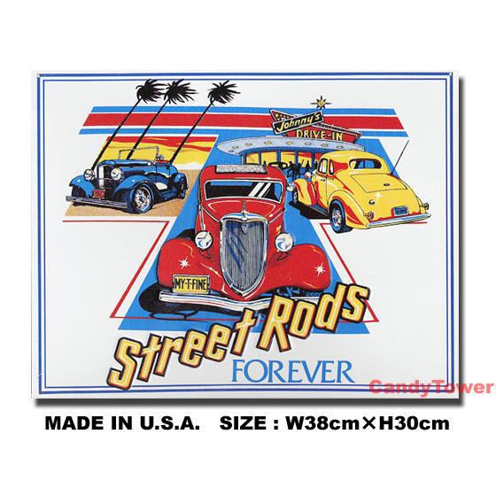 アメリカンブリキ看板 ストリートロッド　フォーエバー アメリカ雑貨 アメリカン雑貨 サインプレート 壁飾り おしゃれ | アメリカン レトロ
