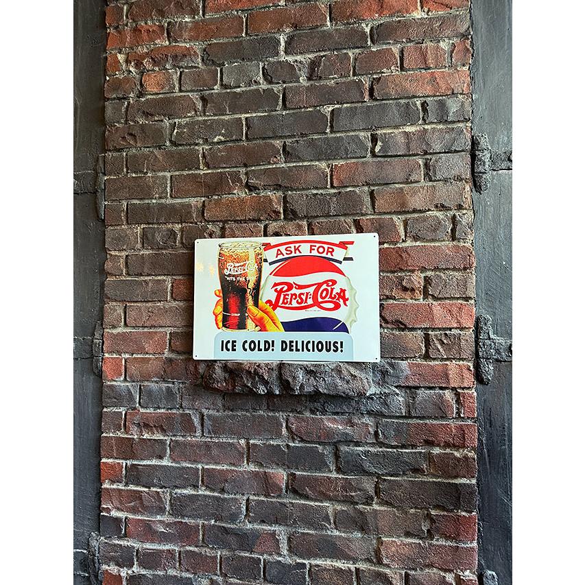 ペプシコーラ　ブリキ看板　（ICE COLD!　DELICIOUS!）　■ アメリカ雑貨 アメリカン雑貨 |  | 03