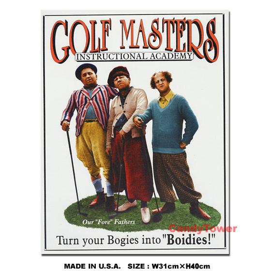 スリーステュージーズ　ゴルフマスターズ　ブリキ看板　■ アメリカン雑貨 アメリカ雑貨 | アメリカン レトロ