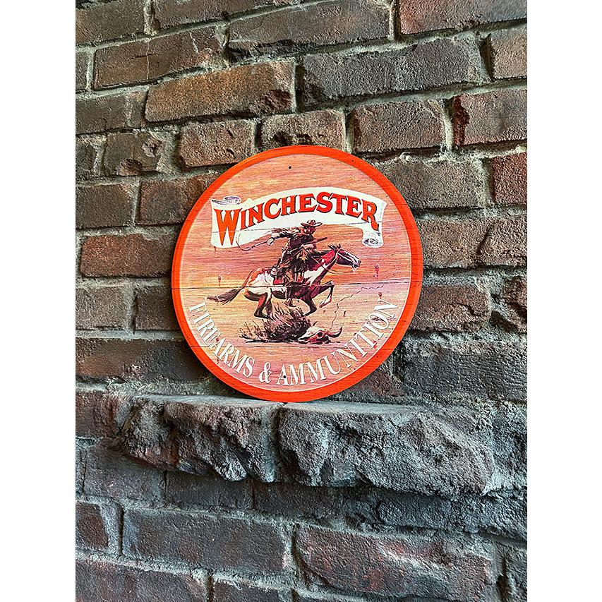 ウィンチェスター　エキスプレスライダー　ラウンド　ブリキ看板　■ アメリカ雑貨 アメリカン雑貨 |  | 04