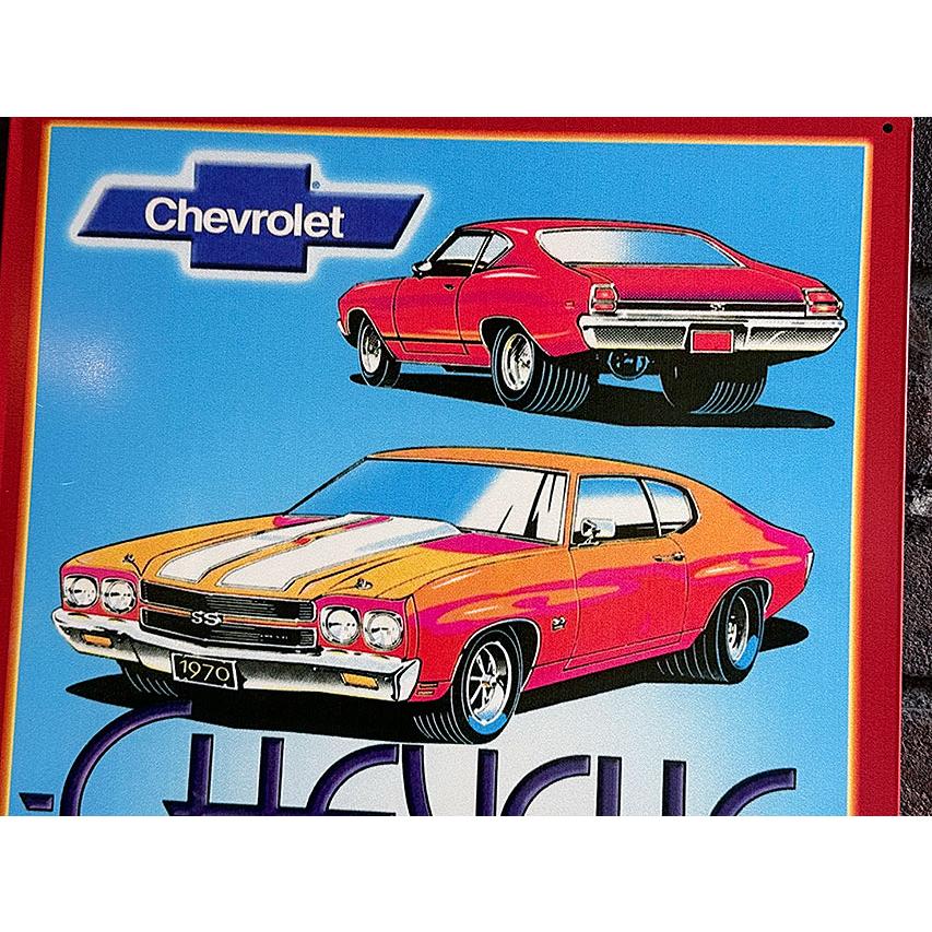 シボレー シェベル ブリキ看板 □ アメリカ雑貨 アメリカン雑貨