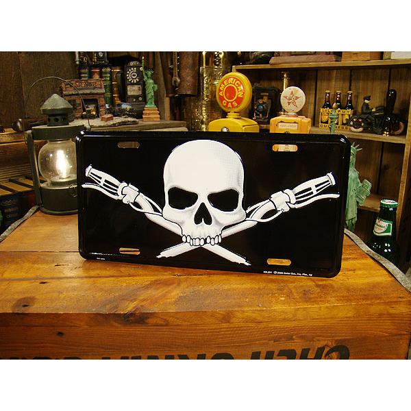 スカルヘッド　ライセンスプレート　（クロスボーンハンドル）　アメリカ雑貨　アメリカン雑貨 | 
