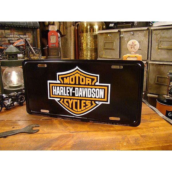 ハーレーダビッドソン　ライセンスプレート　（バー＆シールドロゴ/ブラック）　アメリカ雑貨　アメリカン雑貨　輸入　インテリア　雑貨 | Harley Davidson