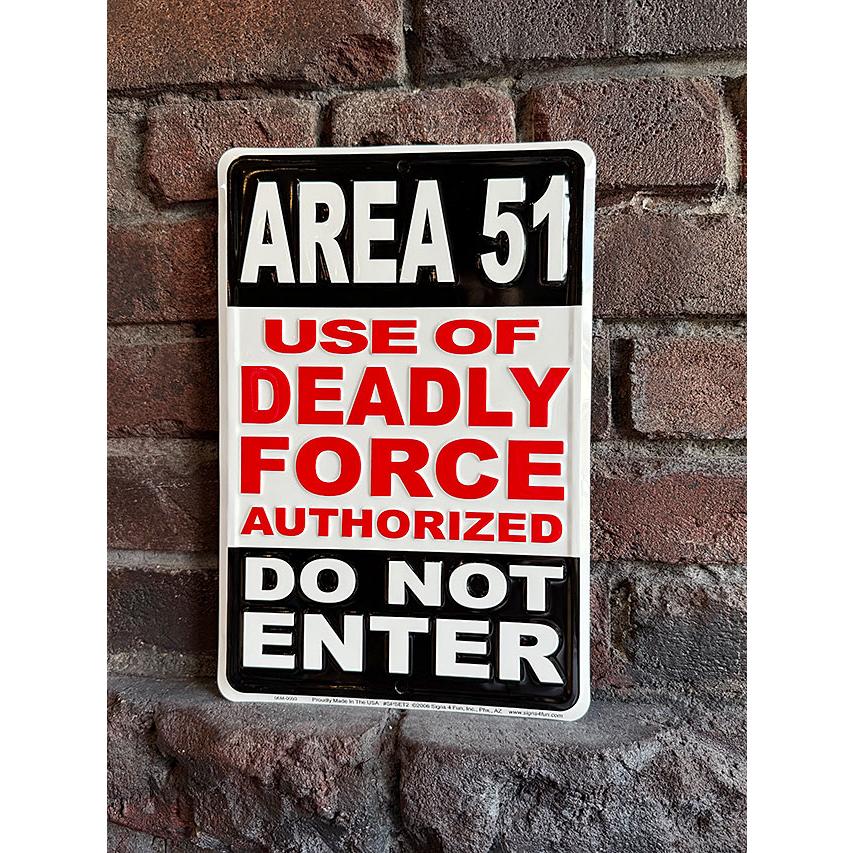 エリア51につき進入禁止！　ミニジョーク看板　■ アメリカ雑貨 アメリカン雑貨 | 