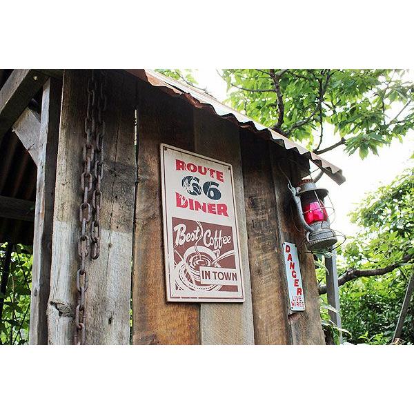 昔のルート66　ウッドサイン　（ルート66ダイナー）　アメリカ雑貨　アメリカン雑貨　おしゃれなガレージ　壁掛け　インテリア　木製看板 | アメリカン レトロ | 01