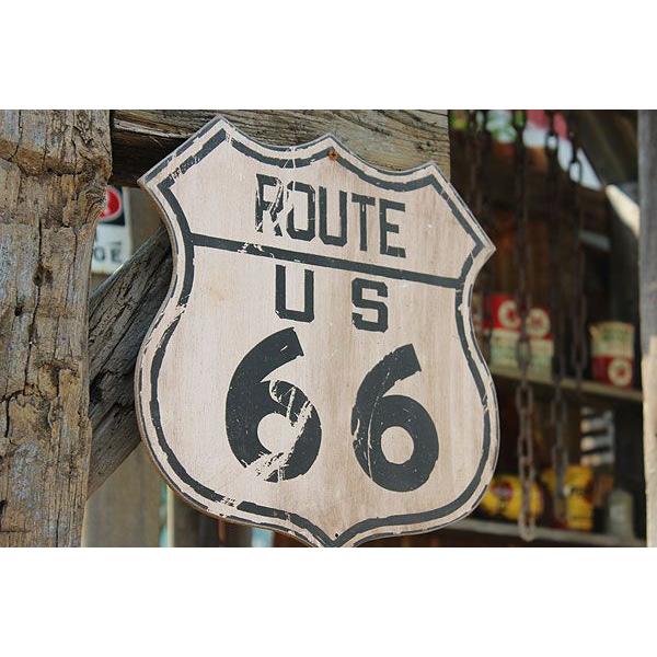 昔のルート66　ウッドサイン　（ルート66/ルート）　アメリカ雑貨　アメリカン雑貨　壁掛け　インテリア　おしゃれな部屋　人気　木製看板 | アメリカン レトロ