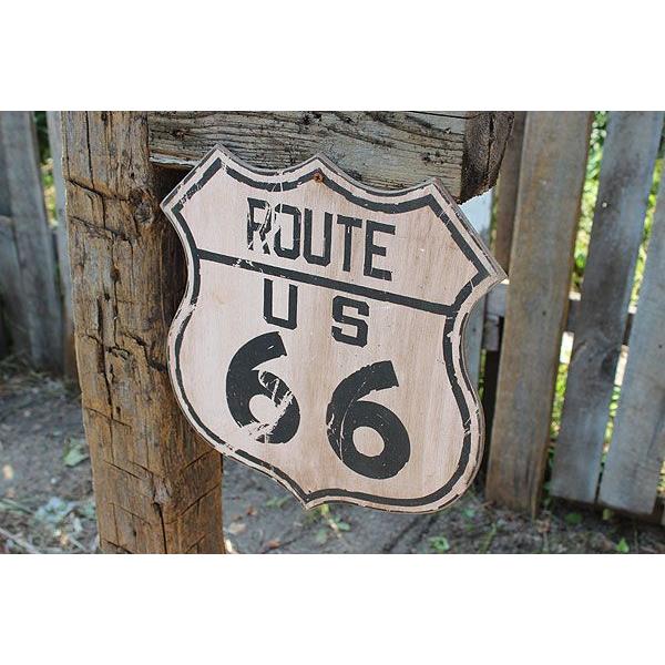 昔のルート66　ウッドサイン　（ルート66/ルート）　アメリカ雑貨　アメリカン雑貨　壁掛け　インテリア　おしゃれな部屋　人気　木製看板 | アメリカン レトロ | 01