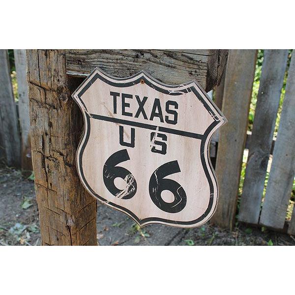 昔のルート66　ウッドサイン　（ルート66/テキサス）　アメリカ雑貨　アメリカン雑貨　壁掛け　インテリア　おしゃれな部屋　木製看板 | アメリカン レトロ | 01