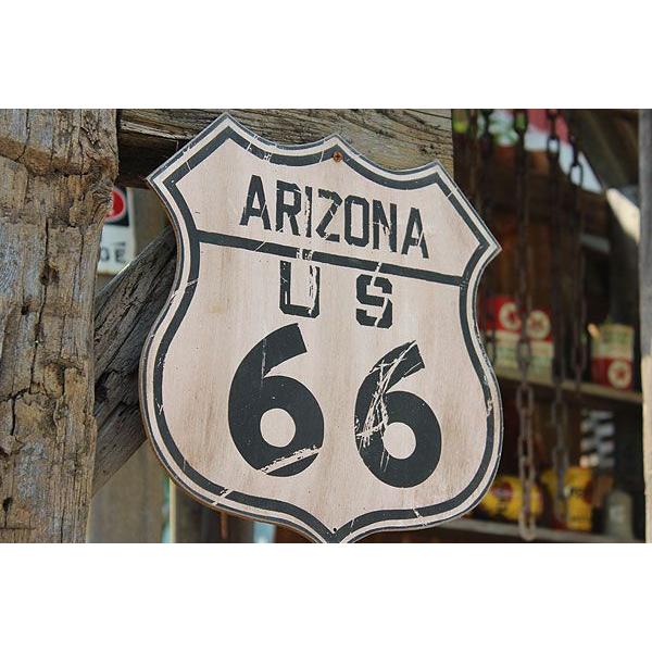 昔のルート66のウッドサイン ルート66 アリゾナ アメリカ雑貨 アメリカン雑貨 壁掛け インテリア