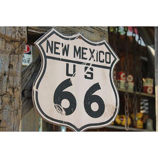 昔のルート66　ウッドサイン　（ルート66/ニューメキシコ）　アメリカ雑貨　アメリカン雑貨　壁掛け　おしゃれな部屋　木製看板 | アメリカン レトロ