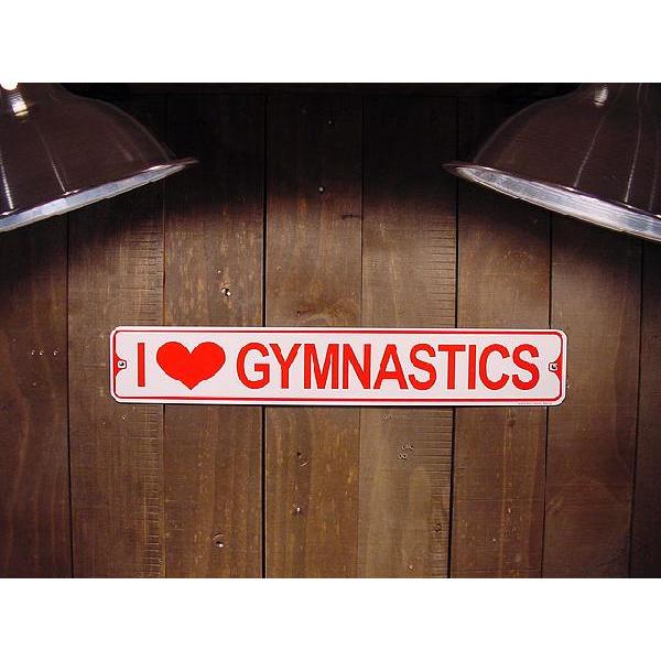 ミニストリート看板 I LOVE GYMNASTICS -アイ・ラブ・体操- アメリカ雑貨 アメリカン雑貨 | 
