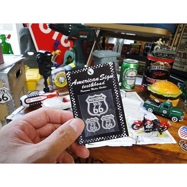 ルート66　ステッカー　（ヒストリック66/ラインホワイト）　アメリカ雑貨　アメリカン雑貨　車　シール　ブランド | アメリカン レトロ | 01