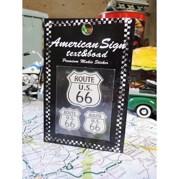 ルート66 ステッカー　シール　イタリア製　コレクション　アメリカ　レトロ　4 アメリカン レトロ ルート66 ステッカー （ルート66/ノーマルホワイト