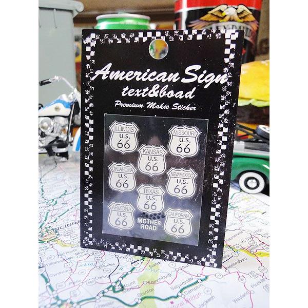 ルート66　ステッカー　（マザーロード/州名入り小/ホワイト）　アメリカン雑貨 アメリカ雑貨　車　シール　ブランド | アメリカン レトロ