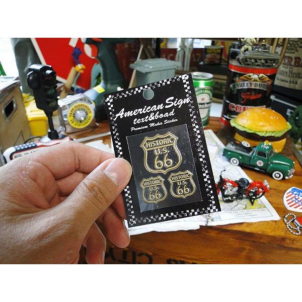 makers space キーホルダー&ステッカー アメリカン レトロ ルート66 ステッカー （ヒストリック66/ライン