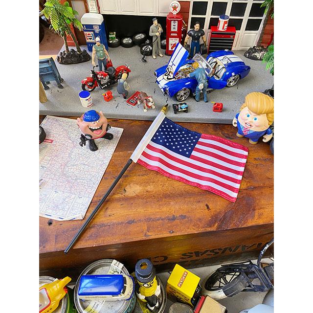 アメリカンフラッグ柄 プレートセット LA購入 アメリカンフラッグ柄