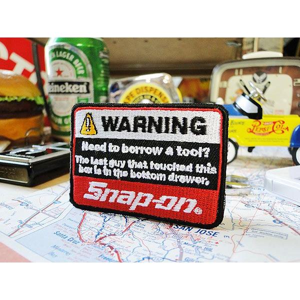スナップオン　ワッペン　（ワーニング）　アメリカ雑貨　アメリカン雑貨　アイロン　車　通販　エンブレム　ロゴ　アメリカ　おしゃれ | 