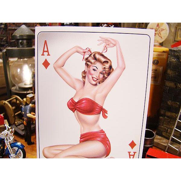 50'S★ピンナップガール★デカンタ★ビンテージ★アート★オブジェ★セクシー ピンナップガール アートステッカー （Ace of Diamonds） アメリカン