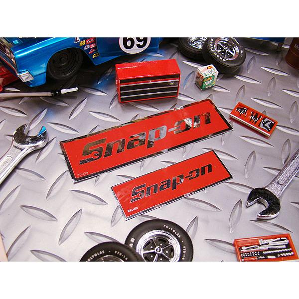 スナップオンのステッカー レッドロゴ 四角 大小2枚セット アメリカ雑貨 アメリカン雑貨 車 シール ブランド 正規激安