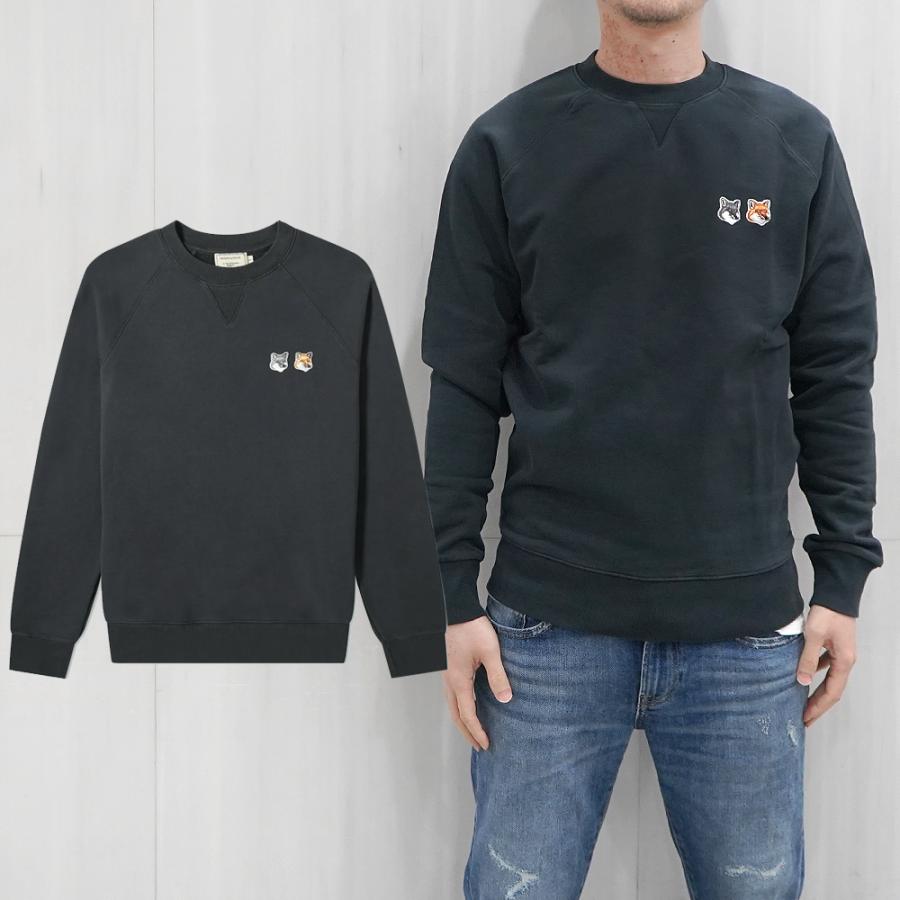 Maison Kitsune スウェット メゾンキツネ メンズ クルーネック Double Fox Head Patch Classic Sweatshirt Anthracite Import Brand Shop Daluma 通販 Yahoo ショッピング