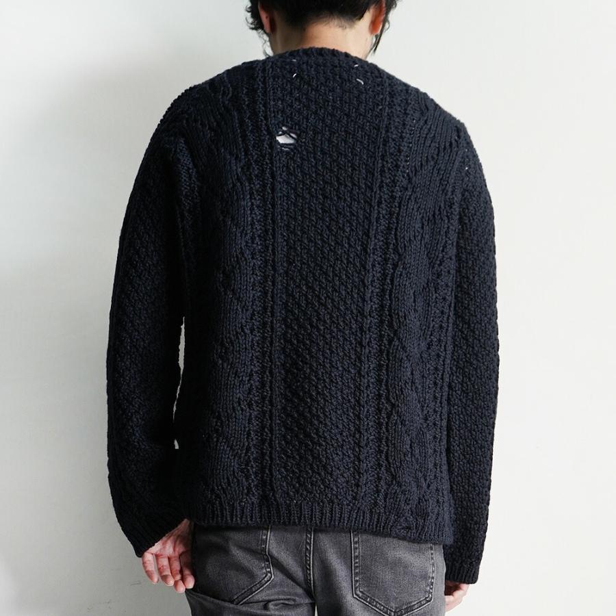 【週末10％OFFクーポン】マルジェラ セーター デストロイニット メゾンマルジェラ MAISON MARGIELA destroyed wool  sweater (511 / NAVY)