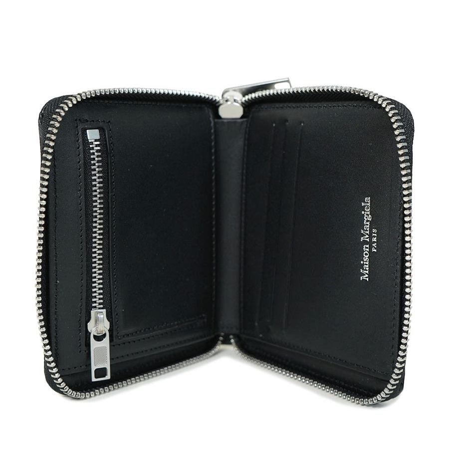 MAISON MARGIELA メゾンマルジェラ 財布 レザー ラウンドファスナー 二つ折り財布 スモール財布 (T8013 / BLACK