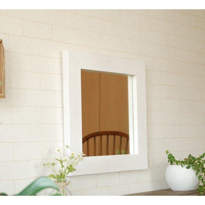鏡 壁掛け ウォールミラー おしゃれ 日本製 北欧 CAM-40×40WH ホワイト