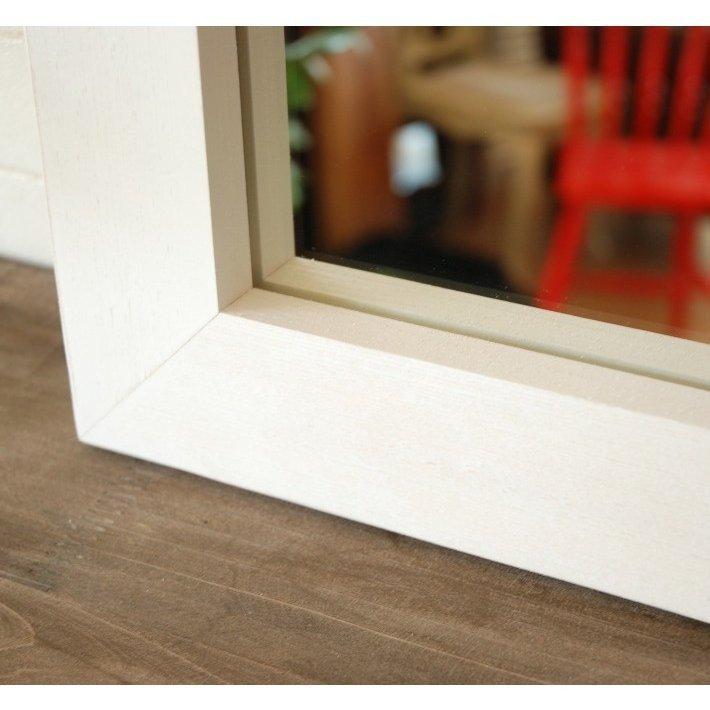 ミラー　鏡　40×40 壁掛け　インテリア　北欧 鏡 壁掛け ウォールミラー おしゃれ 日本製 北欧 CAM-40×40WH ホワイト