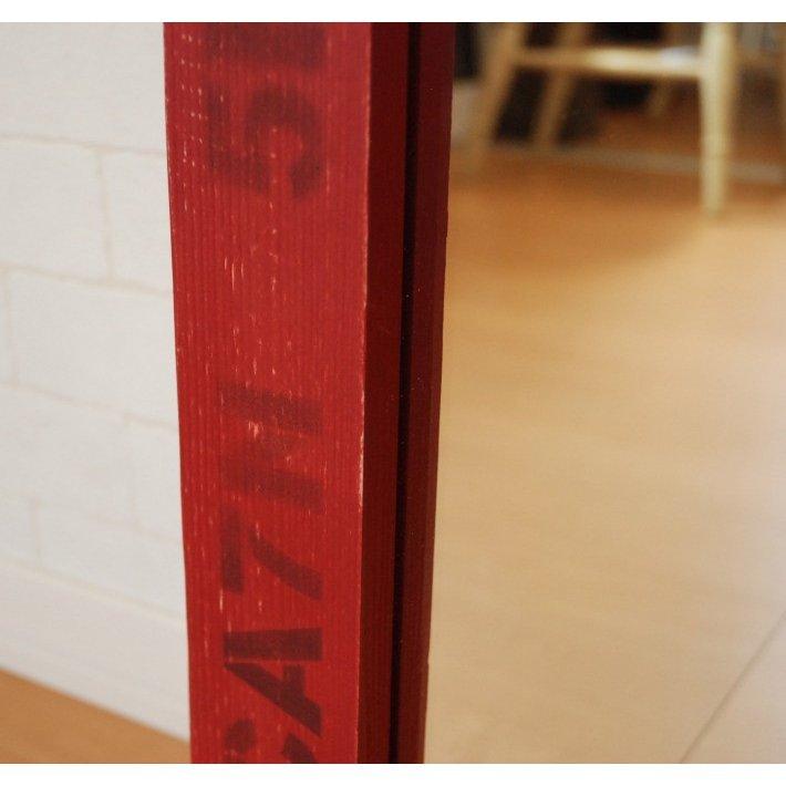 鏡 ミラー スタンド CAM-STL-70×180RD レッド 赤 文字入り ステンシル 姿見 大型 おしゃれ 全身 北欧 ジャンボ アンティーク風  ナチュラル シンプル レトロの画像