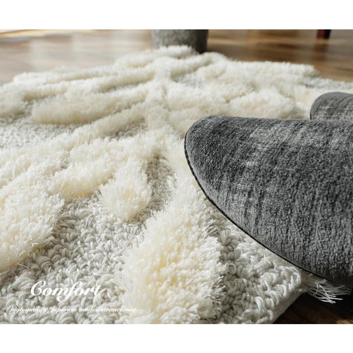 玄関マット 洗える 北欧 おしゃれ 屋内 室内 45x60 ラグ 花柄 シャギー