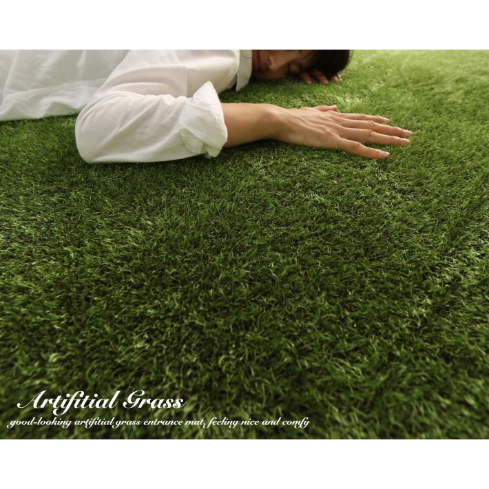 ラグ 円形 丸 芝生 人工芝 洗える ラグマット グリーン 夏用 おしゃれ