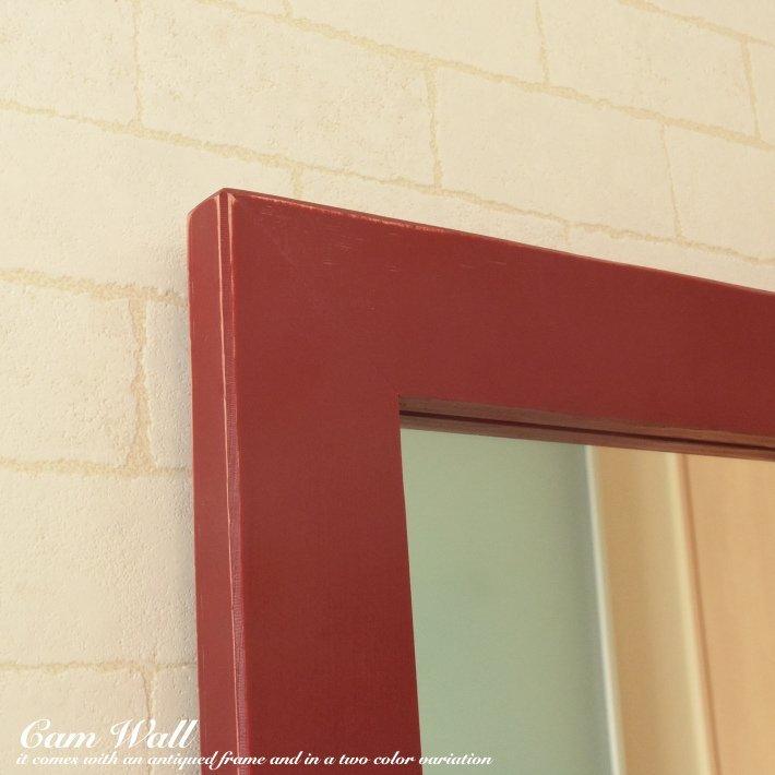 鏡 壁掛け ミラー ウォールミラー CAM-40x55RD レッド 赤 おしゃれ