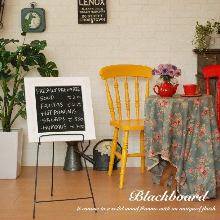 ブラックボード 40cm x ホワイト 白 黒板 看板 壁掛け 木製フレーム