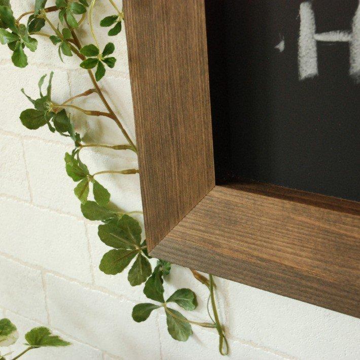 ブラックボード 50cm x ブラウン 黒板 看板 壁掛け 木製フレーム