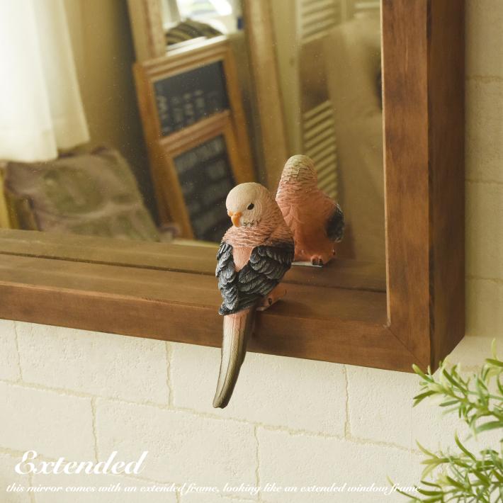 鏡 ウォールミラー 壁掛け 出窓 CAM-EX ブラウン 正方形 おしゃれ 全身