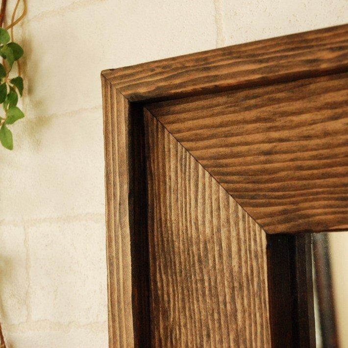 鏡 ウォールミラー 壁掛け おしゃれ 日本製 北欧 CAM-Lframe-43x43BR