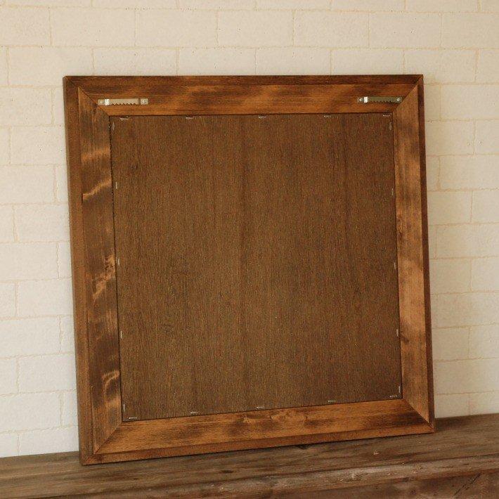 鏡 ウォールミラー 壁掛け おしゃれ 日本製 北欧 CAM-Lframe-53x53BR