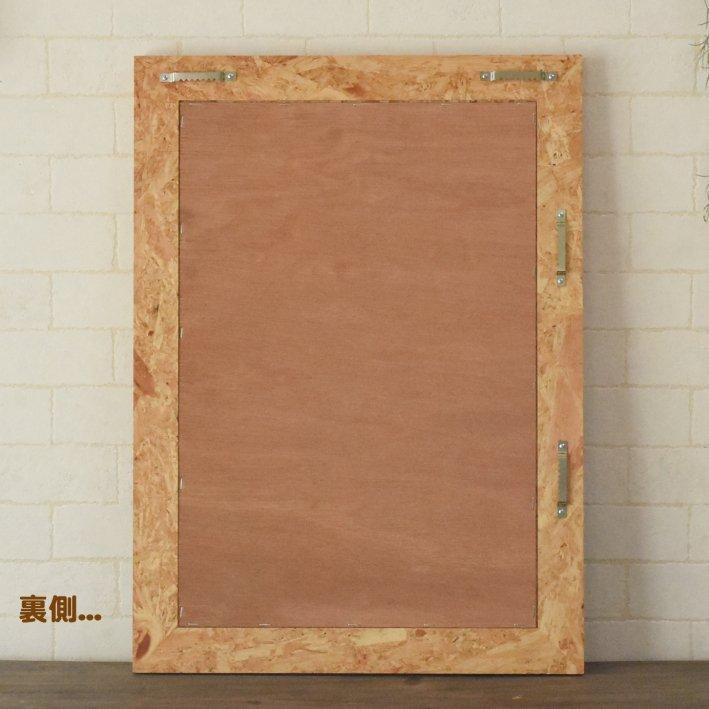鏡 壁掛け ミラー ウォールミラー OSB 40cm x 55cm ブラウン