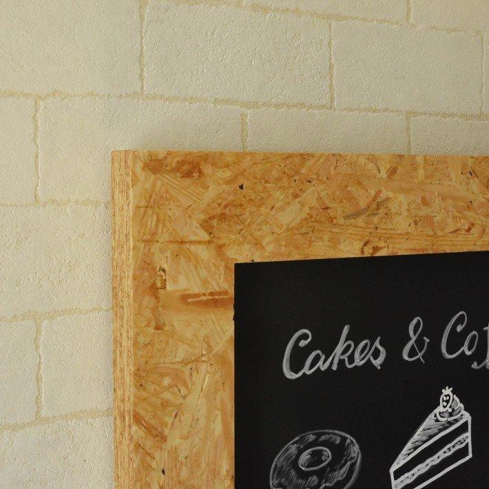 ブラックボード 50cm x 100cm OSB ブラウン ナチュラル 黒板 看板