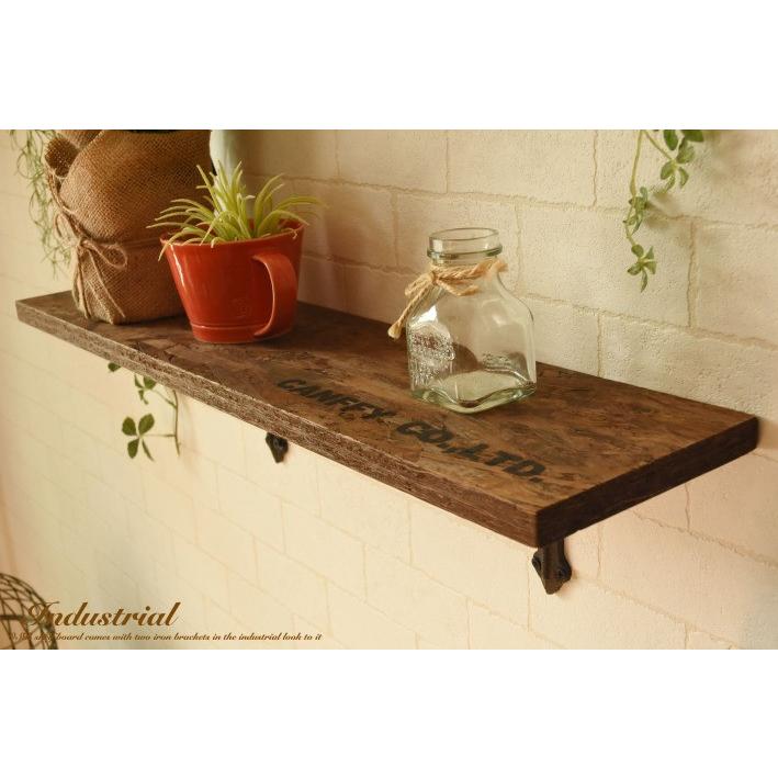 ウォールシェルフ OSB 60cm x 15cm ブラウン 壁掛け 棚 壁面 木製