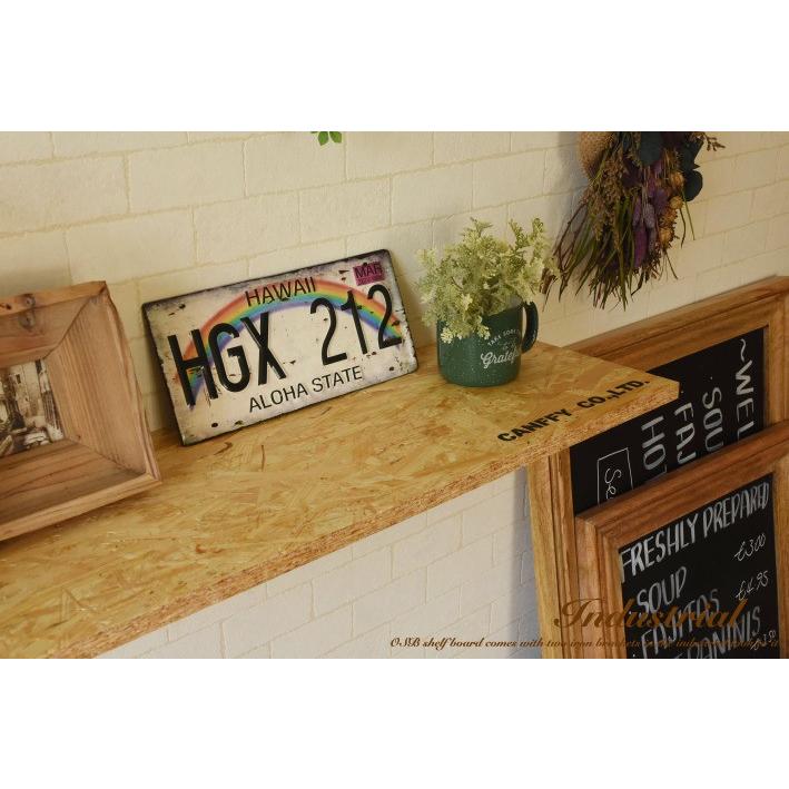 ウォールシェルフ　ウォールラック　飾り棚　北欧【前作より大きめ】 ウォールシェルフ OSB 90cm x 26cm ナチュラル 壁掛け 棚 壁面 木製